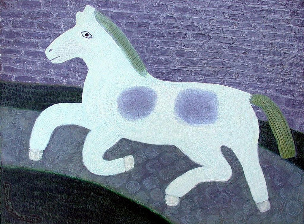 Horse on a Moonlit Path