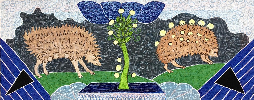 Hedgehogs Collecting Grapes